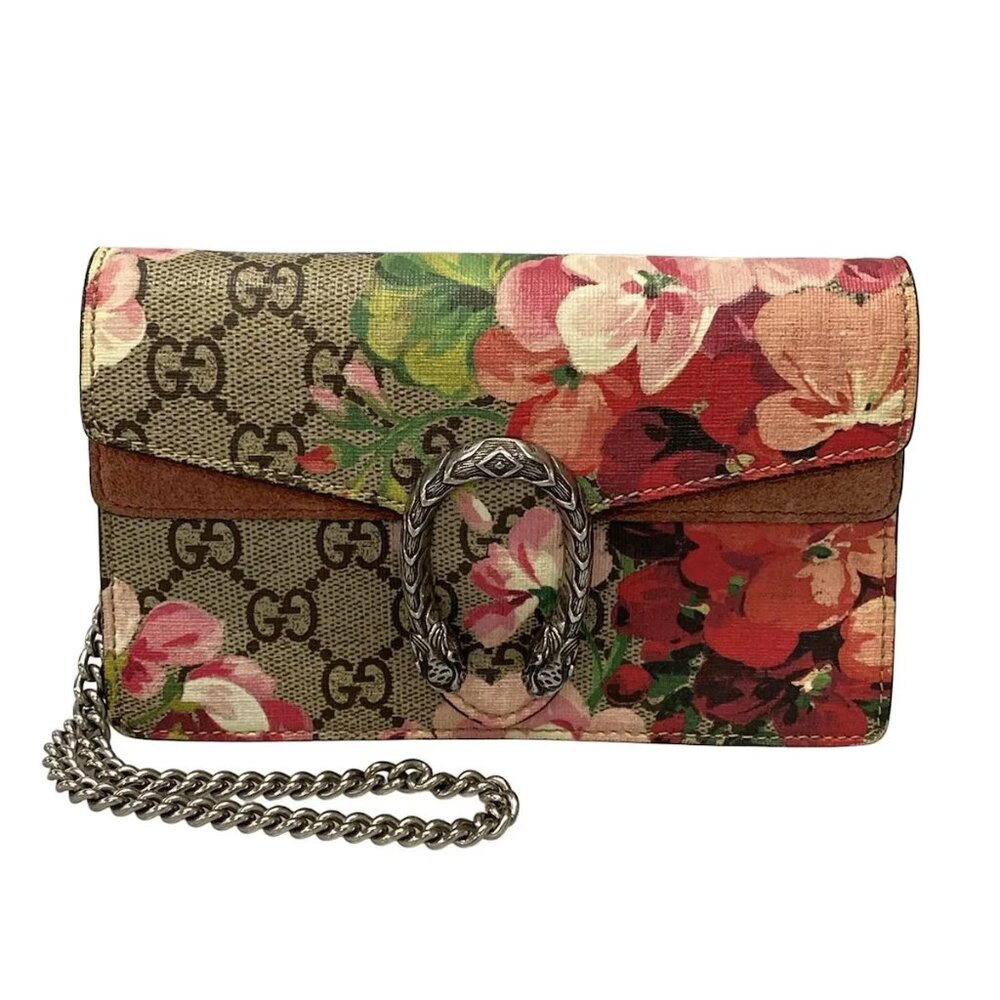 GUCCI Dionysus Supreme Brown Pink Multi PVC Suede Shoulder Bag bran854-100325